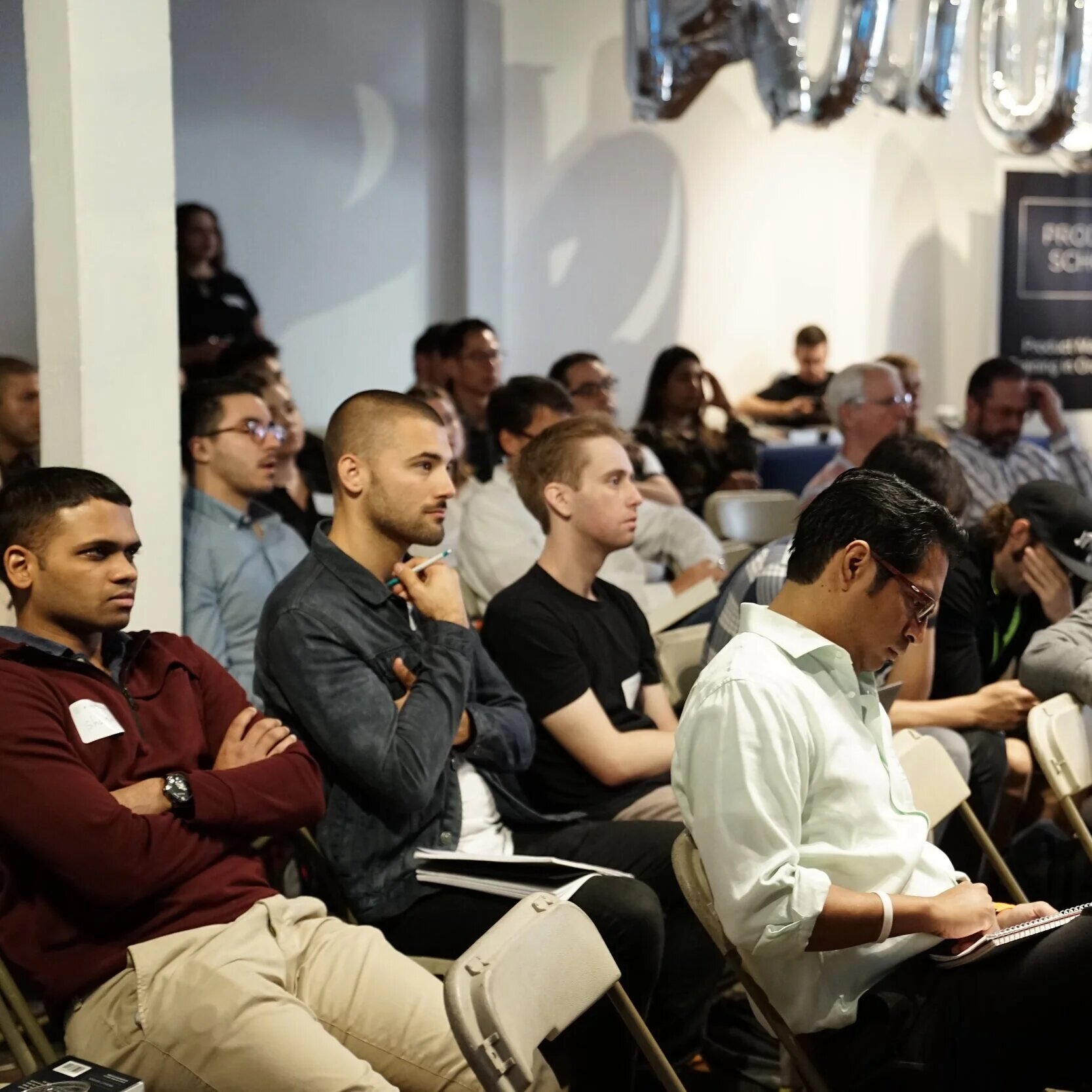 Audience at a New York City data science and hiring meetup